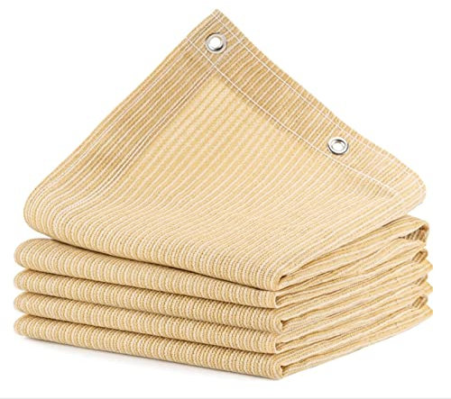 RAINCL Tenda A Vela Parasole- Bordo Dritto Baldacchino Tenda Da Sole E Copertura Pergola- Alta Densità Polietilene Resistente Al Sole Telo Giardino Copri Di Piante (Color : Beige, Size : 2x2m)