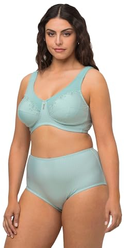 Ulla Popken Womenswear 658495703 Curvy Kelly Stütz-BH mit Nadelstreifen, Minzgrün, 105 g, Minze, 44G