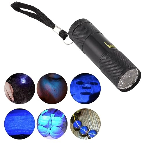 Topiky Linterna de Luz Negra UV, Linterna de Luz Negra Ultravioleta de 395 Nm, Mini Detector de Orina para Mascotas para Perros, Orina de Gato, Manchas Secas, Chinches, Detector de