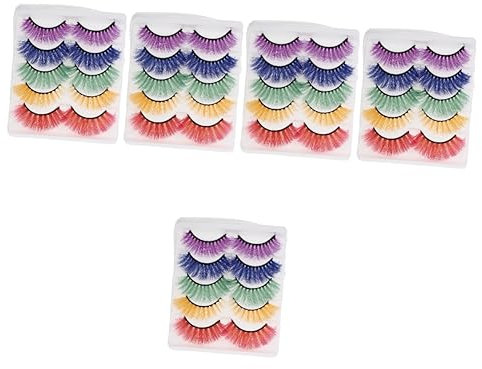 Beavorty 25pairs Halloween Fake Eyelashes Long and Dense Lashes Natural Look for Women for Makeup Photography Parties