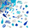 Giftota - 60. Geburtstag Deko Set Mit Konfetti (Blau, Silber) - Partydekoration für Jubiläen und Feiern