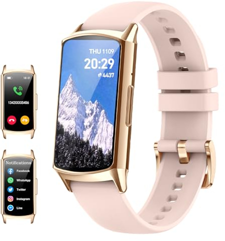 Smartwatch Damen Herren, Fitnessuhr Damen mit 120 Sportmodi, Smartwatch Damen mit Telefonfunktion Schrittzähler, IP68 Wasserdicht Fitness Tracker Damen, Armbanduhr mit Pulsmesser SpO2 Schlaftracker