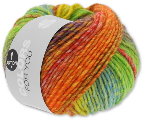 Frida's Wollhaus Lana Grossa 50 g Colors for you Dochtgarn Farbverlauf Wolle Stricken 12 Farben (140)