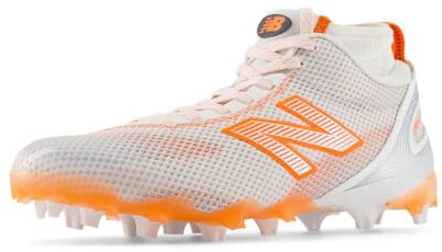 New Balance Men's Freezelx V5 Lacrosse Shoe, White/Orange, 14
