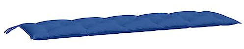vidaXL Lot de 2 Coussins de Banc de Jardin, Revêtement de Banc avec Jeux de Cordes, Coussin d'Extérieur Imperméable, Bleu 180x50x7 cm Tissu Oxford