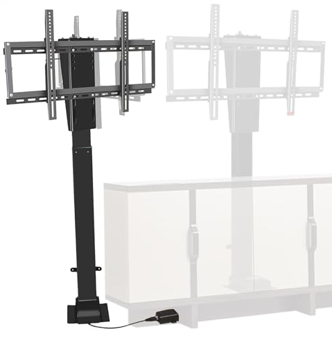 QICBYING Elektrischer Teleskop TV Lift – Manuelle 360° Drehung Nach Links Und Rechts, Im Schrank Versteckbarer TV Lift, Passend Für 26-70 Zoll LED Bildschirme, Mit Einer Belastung Von 60kg/132lbs