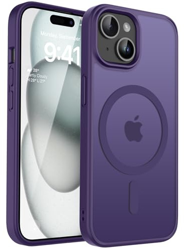 CACOE für iPhone 15 Hülle mit Militärschutz für MagSafe Handyhülle | für iPhone 15 Case,Transluzente Matte,37×N52 Magnete,12 Fuß Fallschutz,2400 GS Magnetkraft,Erhöhter Kameraschutz
