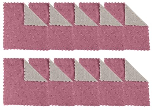 Corail absorbant 10 pièces, chiffons de rinçage, torchon à vaisselle, maison, cuisine, nettoyant propre porte-filtre brosse en acier inoxydable (violet, A)