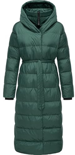 Ragwear Damen Wintermantel warmer Steppmantel lang mit Kapuze Niara Long YOUMODO XS-3XL