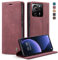 owlhold Funda para Xiaomi 13T/13T Pro Carcasa Avanzado PU Piel [Tarjetero y Monedero][Soporte Plegable] Libro Funda para Xiaomi 13T/13T Pro - Vino Rojo