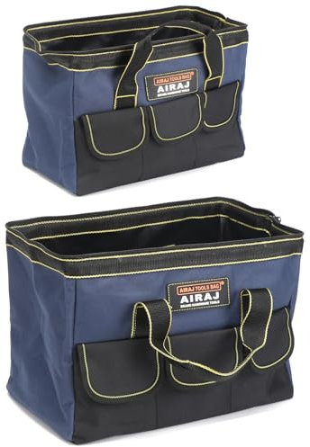 Werkzeugtasche 2 Stück | AIRAJ 16 und 18 Zoll Werkzeugtasche Großer Öffnung | Hochwertiges Oxford-Gewebe | Einfacher Zugriff Werkzeuge | Werkzeugkasten | Werkzeug-Organizer | Verabschieden Unordnung