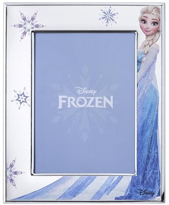 VALENTI & CO. Disney Baby – Elsa Frozen – Marco de fotos de mesa de plata, idea regalo para niña