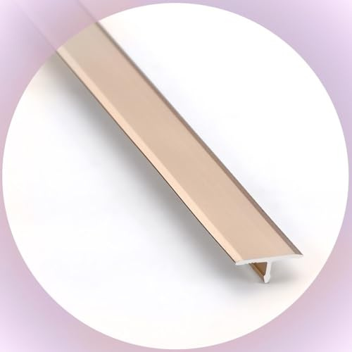 GSKDZG T-Form Übergangsschiene Metall Boden Übergangsleiste 15mm 20mm 33mm 40mm Übergangsprofil Schneidebar Bodenleiste Abdeckleiste(Titanium Gold,40mm)