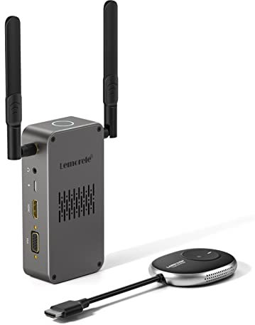 HDMI Wireless Transmitter and Receiver,Lemorele 2025 New Version 50M HDMI Funkübertragung Funk,5G Wireless Display Adapter for Streaming Video Audio File von Laptop zu HDTV,Projector,Monitor