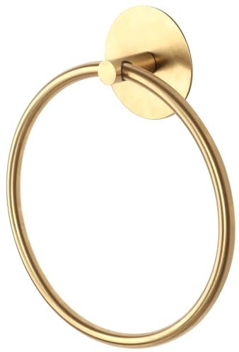 Meplait Badezimmer Handtuchring Edelstahl Badezimmer Handtuchhalter Kleber Wandmontage Handtuchhalter für Badezimmer (Gold)