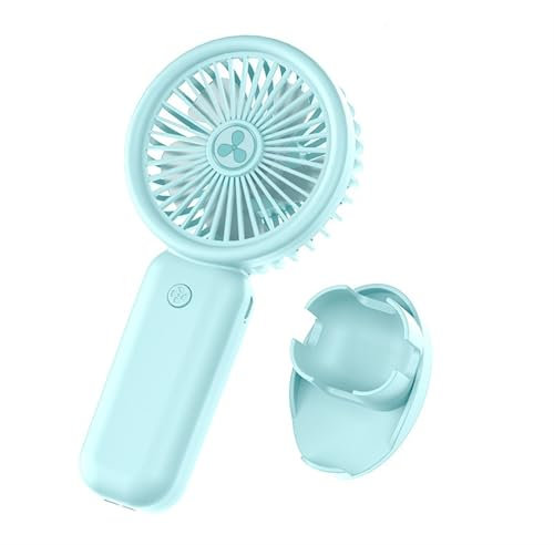 DFEPPJHG Ventilador Pequeño De Mano De Color Sólido Mini Ventilador Portátil Recargable USB Pequeño Ventilador Eléctrico For Exteriores(Blue)
