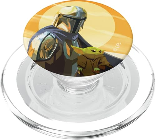 Star Wars The Mandalorian and Grogu Clan of Two Sunrise Art PopSockets PopGrip für MagSafe