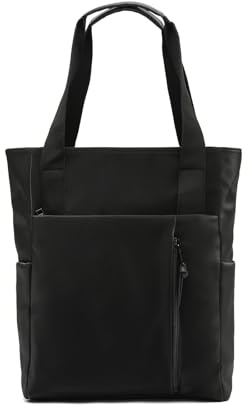 MISAKO Dominica großer Rucksack aus Nylon mit Laptopfach (14) und Schultergurt Damen - Dominica Schwarz 38x12x29cm
