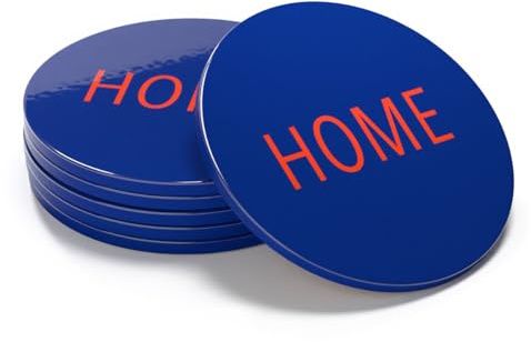 Untersetzer Words, hochwertiger Keramik, Inspirierende Designs (Home Blau-Rotorange)