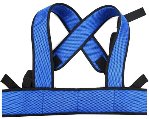 LONGHAO Rollstuhlgurt Anschnallgurt verstellbarer rollstuhl gurt Sicherheitsgurte für Rollstuhl Sicherheitsgurt mit Schnalle Rollstuhl-Gürtel Zubehör,Befestigungsgurt für Rollstuhl,Elastisch (blau)