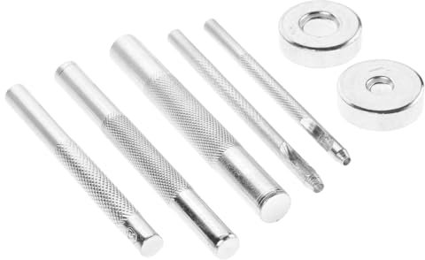 KAILIKETIY 7pièces Outil De Fixation De Rivets Avec Base Précise Ensemble Pour Installation De Rivets Sur Cuir Et Parfait Pour Projets De Bricolage Maroquinerie