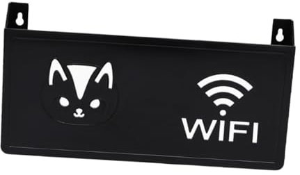 HOMSFOU Wall-mounted Wifi Router and Modem Storage Box Nail-free Cable Organizer Black Wall Mount Shelf Hider for Living Room and Bedroom