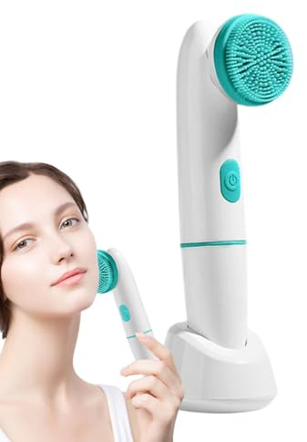 Spazzola per la pulizia del viso, spazzola per il viso, spazzola elettrica per il viso, spazzola per il massaggio del viso, strumenti per la cura della pelle, ultrasuoni con 2 teste, per la profondità