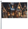 Drapeau décoratif de Noël pour jardin de 4 maisons de village, drapeau décoratif de longue durée pour l'extérieur, décoration de vacances