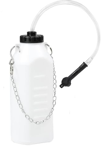 SSJkeji Bremsflüssigkeitsbehälter, 1L Bremsenentlüfter,Bremsenentlüfterflasche mit 60CM Schlauch und Universal Gummi-Adapter, Bremsenentlüftungsgerät den Austausch von Bremsöl (Quadrat)