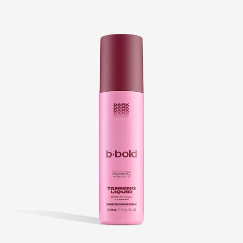 B·BOLD Fake Tan Liquid 200ml – Hydrating Self Tanning Liquid with Raspberry Seed Oil and Vitamin E. Fast-Drying, Matte Finish (dark)