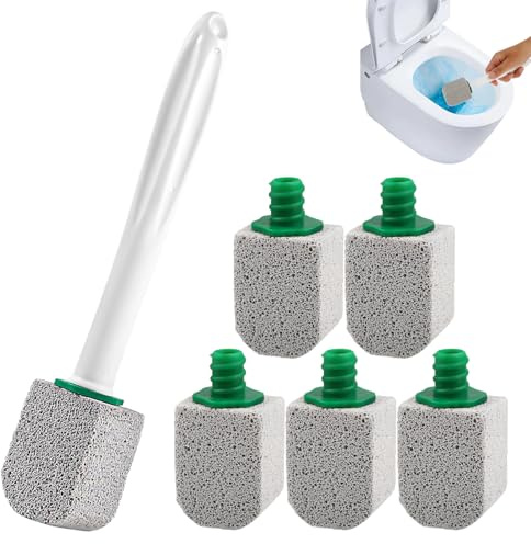 Bimsstein Toilettenreiniger, Putzstein 5 Stück mit Griff - Extra Starker Urinstein- und Kalkentferner gegen Hartnäckige Ablagerungen - Reinigungsstein für WC, Toilette, Bad, Küche