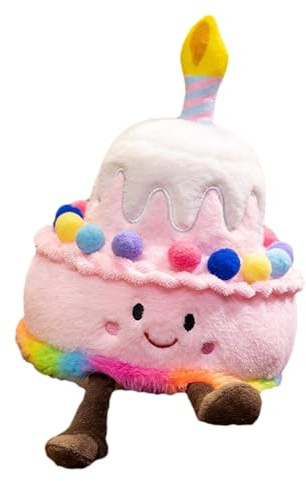 Gâteau en peluche chantant, jouet à gâteau pour premier anniversaire, jouet musical pour fille, poupée musicale en forme de gâteau avec chanson Happy Birthday, peluche Singkis