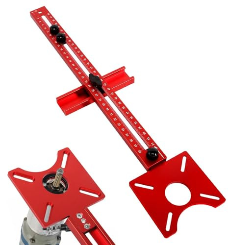 Plantilla de fresado de aluminio ajustable 4 en 1, guía de fresado, compás de fresado, radio de 90 mm hasta 370 mm, plantilla de fresado multifuncional para carpintería DIY
