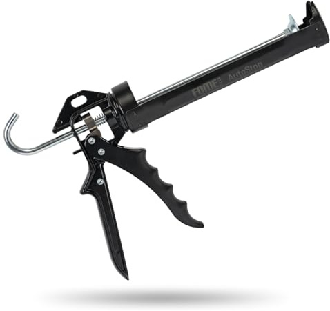FOME FLEX Kartuschenpistole mit Abtropfstopp - Tropffrei, 2000N Presskraft, 14:1 Übersetzung - Profi Silikonpistole Aluminium für 310 ml Kartuschen - für Silikon, Acryl und Dichtstoff