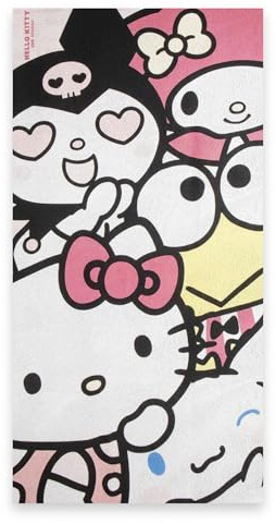 Hello Kitty Friends Telo Mare Bambina Ufficiale Sanrio 70x140 cm – Microfibra Leggera Asciugatura Rapida, Telo Piscina e Spiaggia Compatto – Idea Regalo Bambina Estate [10683 Multicolor Hello Kitty]