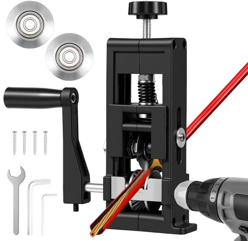 Manuelle Abisoliermaschine für Kupferkabel 1-21mm, Kabelabisolierer mit Kurbel & Bohrmaschinen-Antrieb, Kabelschälmaschine inkl. 3 Klingen für Werkbank, Schrott-Recycling & DIY