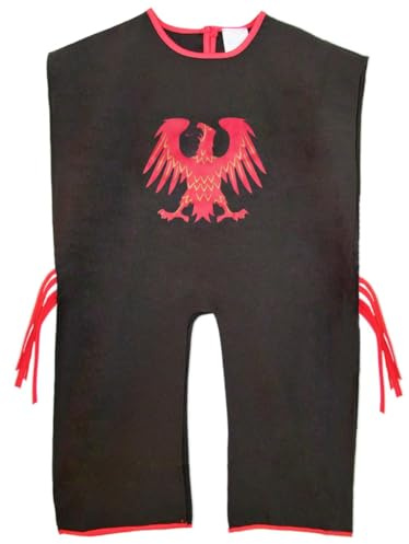Das Kostümland Ritter Tunika für Kinder mit Wappen | Adler Schwarz Rot