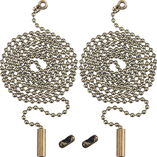 Shappy 2 Packung Bronze Perlen Pull Chain Erweiterung mit Stecker für Deckenleuchte Fan Kette, 1 Meter Länge