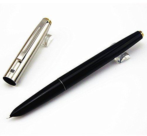 Tutoy Hero 329 Silver Clip 0.38 Mm Iridium Nib Fountain Pen Steel Pens - Black
