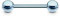 viva-adorno Universal Barbell Piercing Stab Zungenpiercing Brustpiercing Intimpiercing Stecker Hantel Edelstahl beschichtet Z310Z, 1,6x16x5mm, hellblau