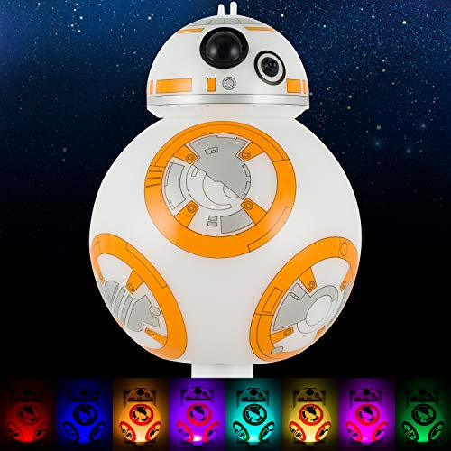 Star Wars BB-8 LED Night Light, Color Changing, Collector’s Edition, Dusk-to-Dawn Sensor, Plug-in, Disney, Galaxy, Ideal for Bedroom, Bathroom, Nursery, Hallway, 43429