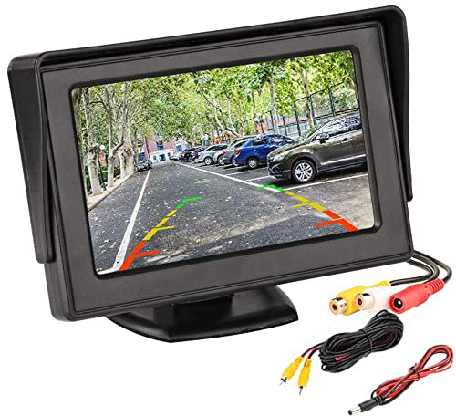 PolarLander HD Mini 4.3 Pulgadas Monitor Digital TFT LCD 800 * 480 Sistema de Video de estacionamiento en el Tablero Asistencia de estacionamiento 2 Pantalla RCA para automóvil