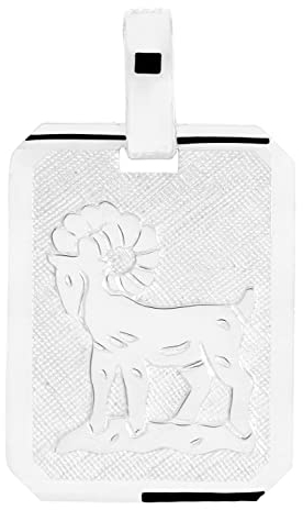 My Gold Damen Herren Sternzeichen Anhänger WIDDER Sterlingsilber 925 (Ohne Kette) Echtes Silber Platte 21mm x 12mm Horoskop Gaudino A-03303-S923-Wid