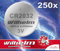 250 x Knopfzelle CR2032 Wilhelm Batterie Lithium 3V CR 2032 Industrieware