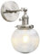 Yosoan Industrial Ribbed Globe Glass Wall Light Fittings, Switched Wall sconces Lighting for Kitchen Island Living Room Bedroom (Brushed)
