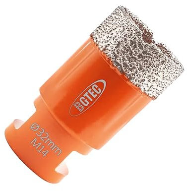 BGTEC Diamond Drill Bit Tile Hole Saw 32mm with M14 Thread for Porcelain Ceramic Tile Granite Marble Masonry Granite Stone Vacuum Brazed Bit 60mm Length