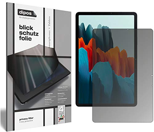dipos I Sichtschutz-Folie matt kompatibel mit Samsung Galaxy Tab S7 Blickschutzfolie Display-Schutzfolie Privacy-Filter