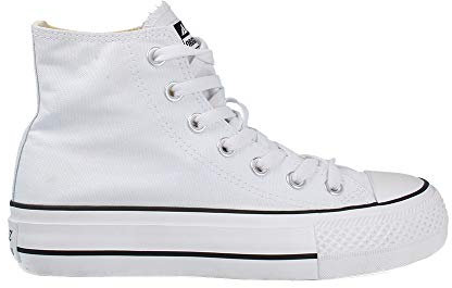 Zapatilla Bota Mujer Lona Doble Piso (Blanco, Medium, 38)