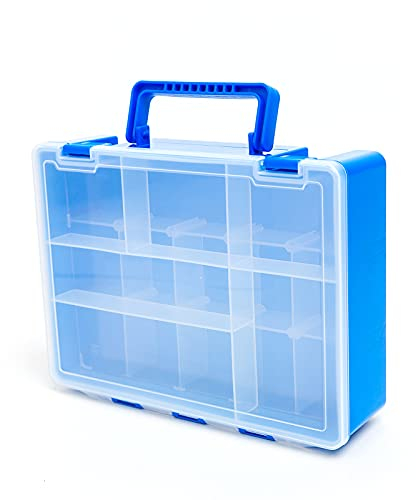 Werkzeug-Zubehör-Organizer (Zwei-Ebenen-Organizer, transparenter Deckel, herausnehmbare Boxen, für Kleinteile und Zubehör) Organizer Multi-Level
