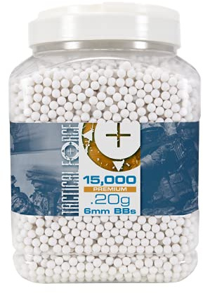 Elite Force Tactical Force Premium 6mm Airsoft BBs Ammo, 15,000 Count .20 Gram